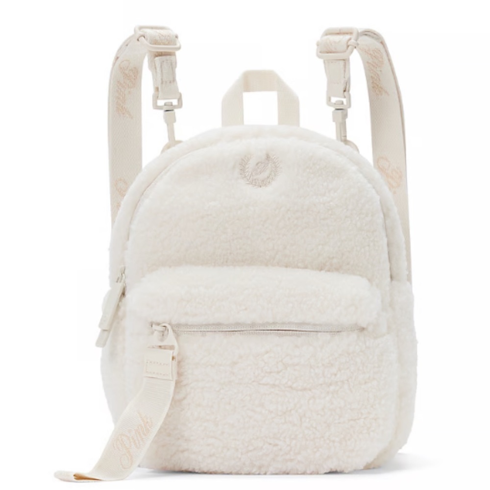 PINK MINI CONVERTIBLE BACKPACK Cozy White Shell New with tag